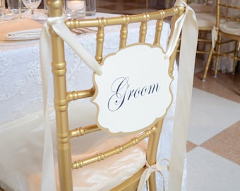 JUST THE GROOM Chair Signs, Wedding signs, Chair signs, shower groom sign