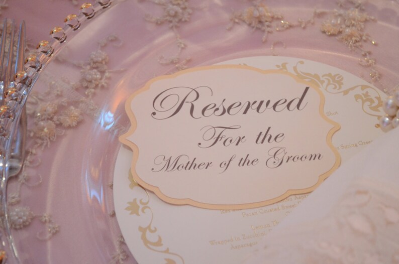 Reserved Table Signs Flat on plate image 1