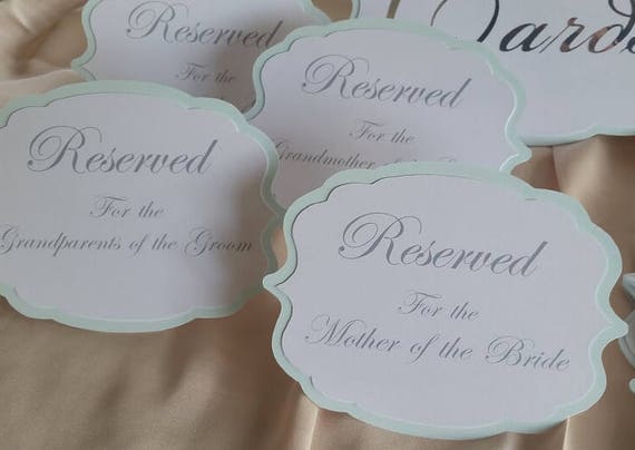 reserved signs table reserved signs reserved table signs etsy