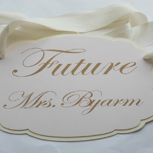 Future Mrs sign,Wedding Shower sign, Mrs to be Sign, Bridal shower chair signs, Bride to be signs for chairs