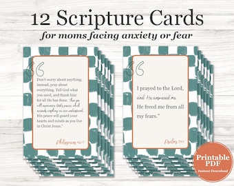 Anxiety and Fear Scripture Cards for Christian Women