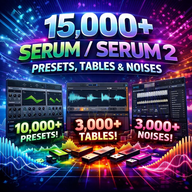 15,000+ SERUM PRESETS, TABLES & NOISES