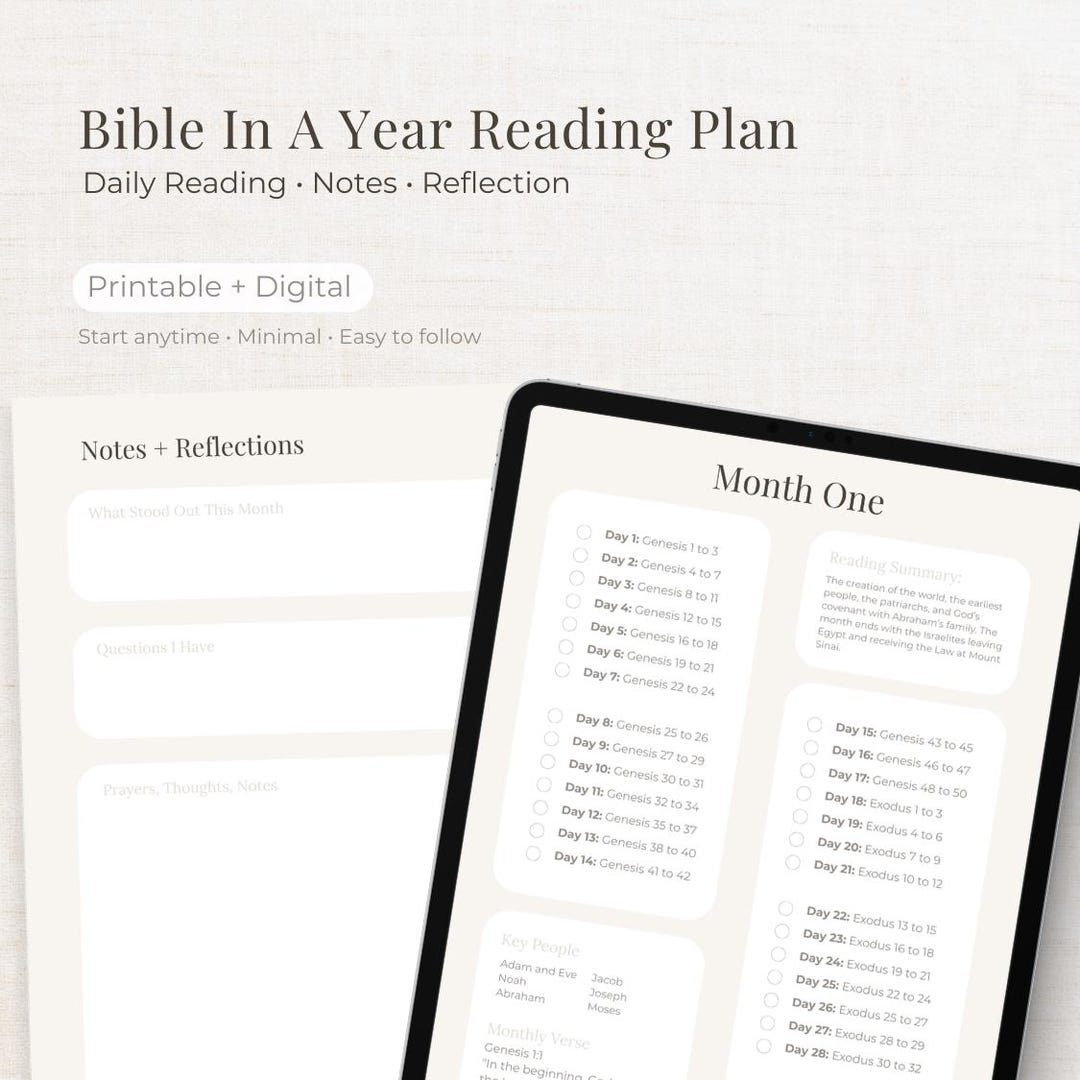 Bible in a Year Reading Plan | Printable & Digital Bible Study PDF ...