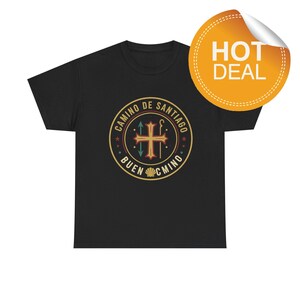 Camino De Santiago T-Shirt, Buen Camino Tee, Pilgrim Route Shirt, Spanish Pilgrimage, Travel T Shirt, Hiking Shirt, Shell, Cross