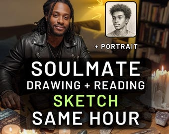 Draw My Soulmate Sketch, Future Husband Portrait + Psychic Love Reading, Twin Flame Insight, Same Hour PDF Delivery