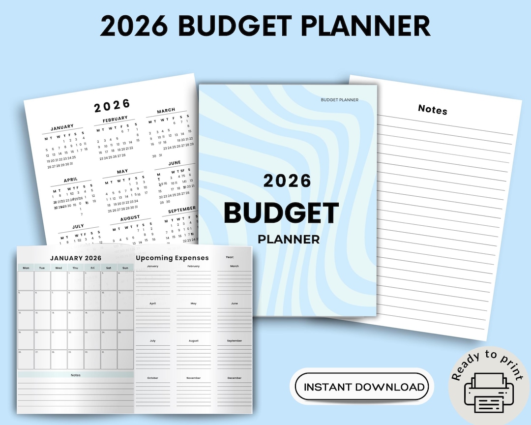 2026 Budget Planner Printable | Expense & Savings Tracker (PDF) - Etsy