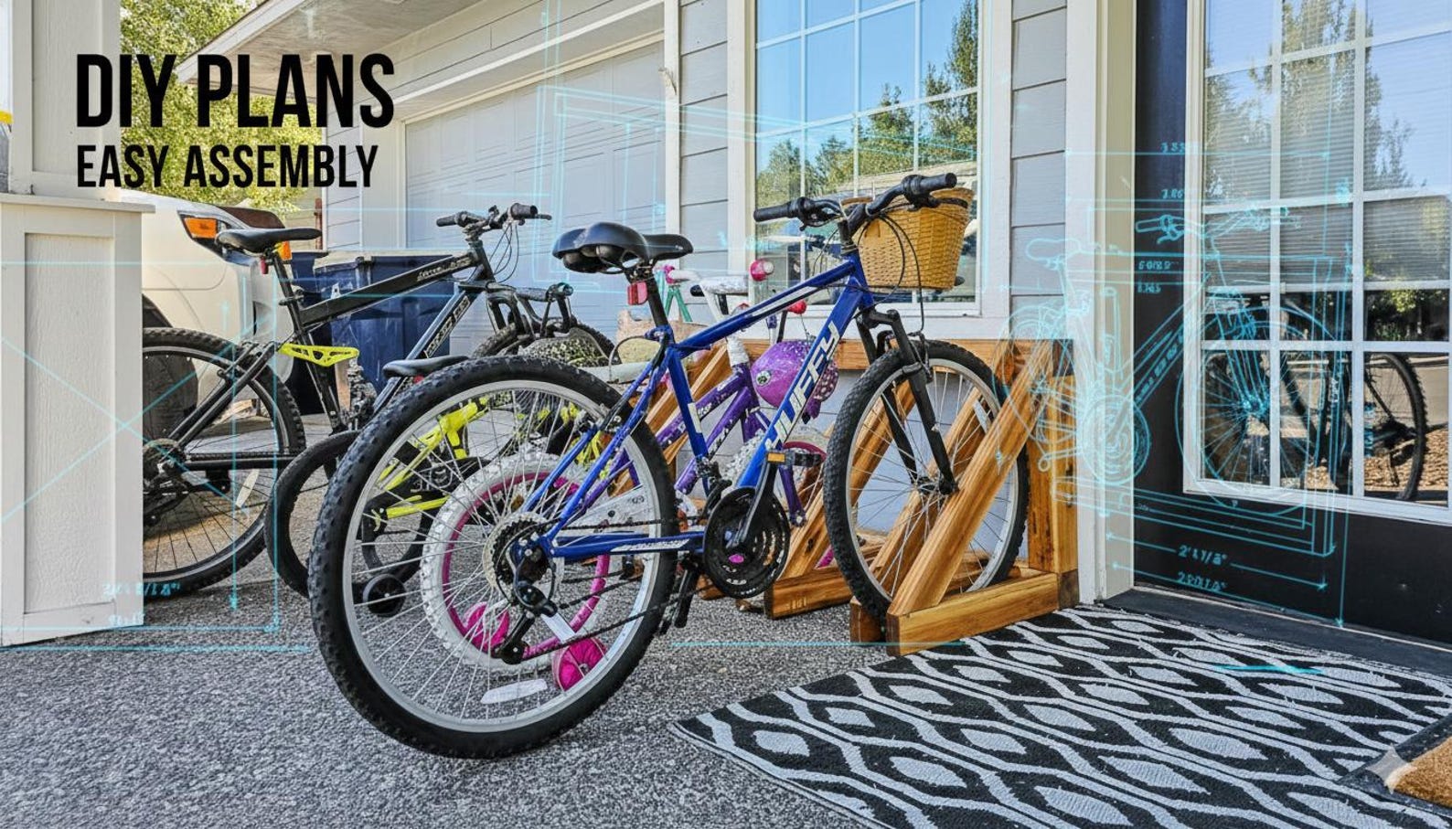 DIY Bike & Scooter Rack Plans - Backyard Storage Stand - Outdoor ...
