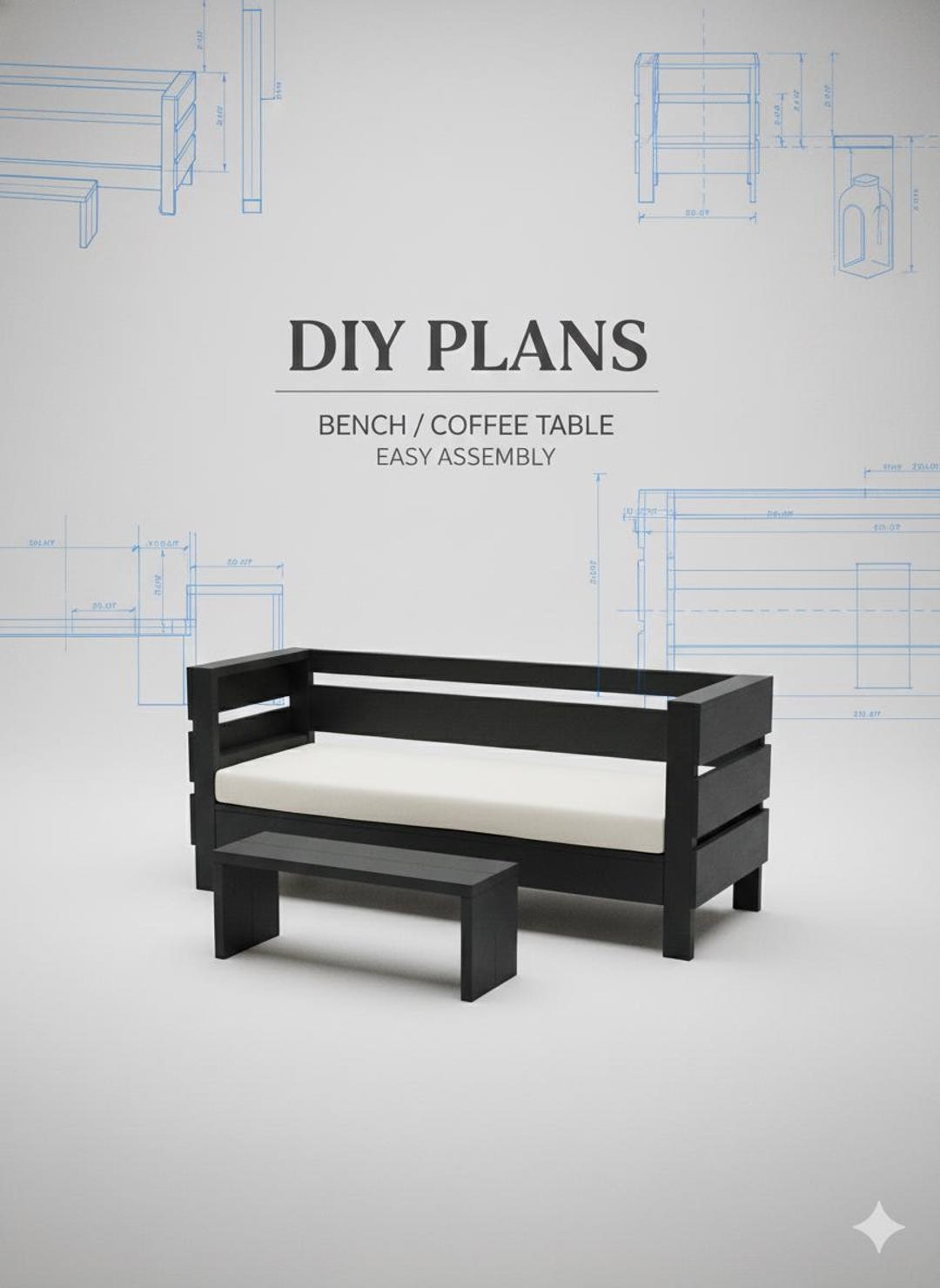 Simple Outdoor Bench & Coffee Table Plans - Modern 2x6 Patio Furniture ...