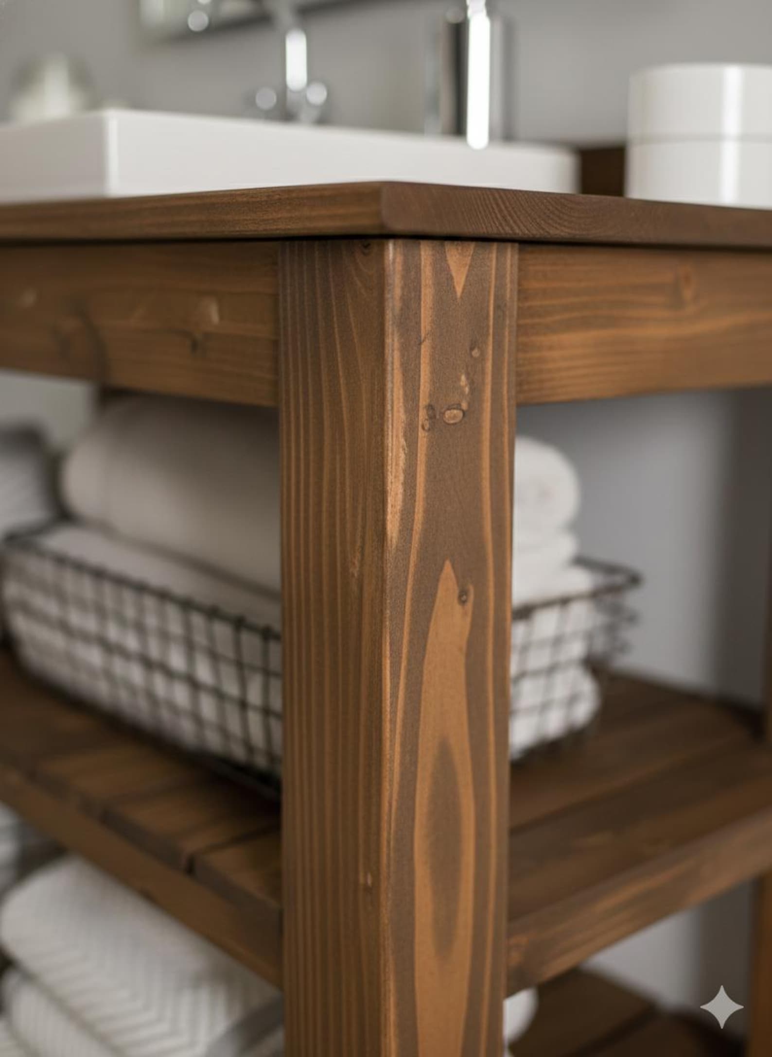 Rustic Pine Bathroom Vanity Plans - DIY Farmhouse Console Build ...