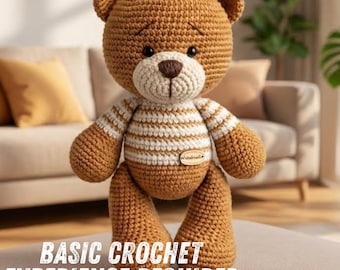 Patrón de osito de peluche amigurumi a crochet / Peluche clásico con suéter (patrón en PDF)