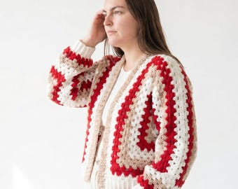 Grandma Hexagon Cardigan Häkelanleitung | Anfängerfreundlich (PDF Download)