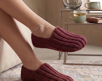 Sonntags Loafer Häkelanleitung | Unisex gerippte Hausschuhe (PDF Download)