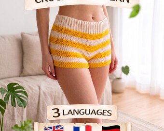 Gestreifte Häkel Mini Shorts Muster | Anfänger-Intermediate Sizes (PDF Download)