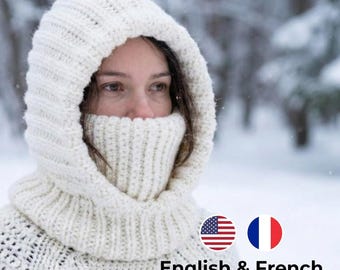 Gehäkelte Rollkragen-Hoodie Muster / Kagoule - Anfängerfreundlich - Erwachsene, Kinder - Englisch und Französisch PDF