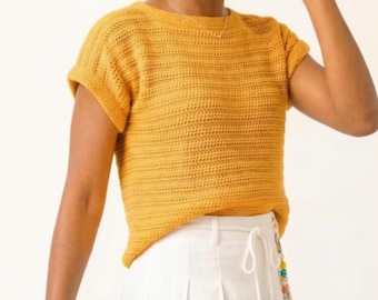Anfänger Sommer T-Shirt Häkelanleitung | Mühelose Strandabdeckung | XS-5X (Instant PDF)