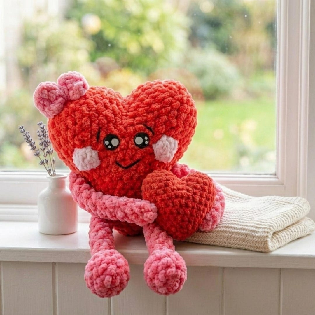 Hugging Heart Crochet Pattern – Velvet Amigurumi Plushie (PDF Pattern ...