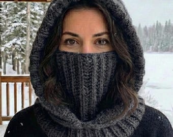 Patrón de sudadera con cuello alto de crochet para principiantes en formato PDF.