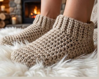 Chunky Crochet Slipper Muster | Anfänger DIY Ankle Booties (PDF Digital Download)
