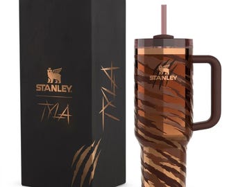 Stanley x Tyla Tyger 40 Oz Tumbler, Chocolate Brown Gold Tiger Quencher