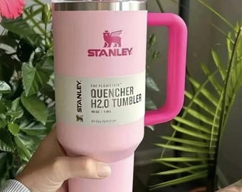 Limitowana edycja Stanley Quencher H2.0 Tumbler Flamingo Pink 40 oz Zestaw artystyczny z żywicy