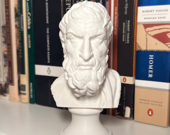 Epikur Büste | Griechischer Philosoph Statue | Bücherregal Antikes Griechenland Dekor | Academia Schreibtisch Kunst | Epikureische Philosophie Geschenk
