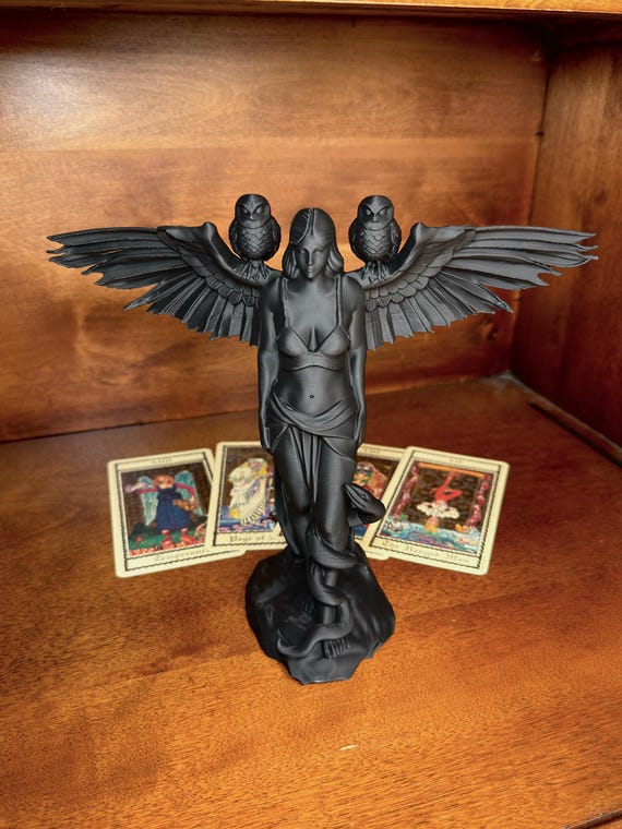 Lilith Statue Altar Figure | Dark Goddess of the Night | Witchy Home Decor & Pagan Altar Tool | 3D-Printed Mythology Sculpture
