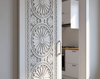 Königliche Antike Schiebetür aus Holz, Exquisites Handgefertigtes Carving Design