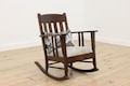 Mission Style Oak Rocker | Restored Antique Chair with Leather Upholstery product logo