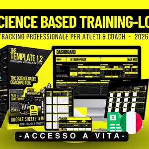 TheTEMPLATE 1.2.1 | Planner & tracker di allenamento Google Sheets | Program Builder + registro dei mesocicli | Template per fitness coach
