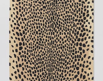 Alfombra de 8x10 pies con estampado de leopardo en negro y beige, tejida a mano, moderna alfombra de lana con estampado animal, lujosa alfombra personalizada para decoración de áreas.