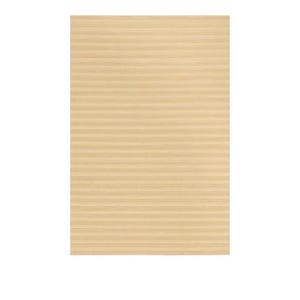 Pu&ograve; includere: Un tappeto rettangolare beige con un motivo a righe orizzontali e a coste. Il tappeto &egrave; di colore neutro, adatto a vari stili di interni. La trama appare morbida e invitante.