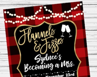Flannel - Fizz Bridal Shower Bachelorette Invitation - Imprimé