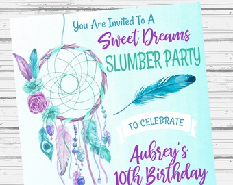 Dream Catcher soirée pyjama anniversaire invitation-fichier numérique