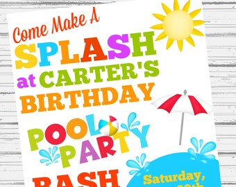 Pool Party Birthday Bash Invitation - Imprimé