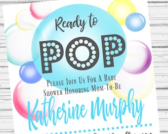 Invitation prêt à la douche de bébé pop - Imprimé