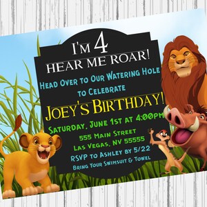 Lion King Birthday Invitation - Digital File