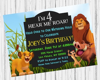 Invitation d’anniversaire de roi lion - imprimé