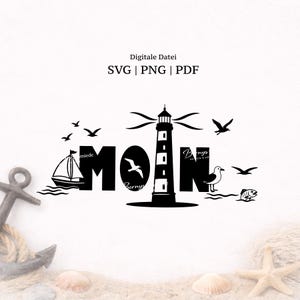 Moin fyr SVG – Maritim plotterfil | svg png pdf | Nordsjökusten | Digital nedladdning