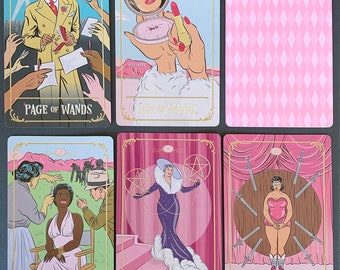 Tinseltown Tarot Card Deck - Author-signed Copy - Pink