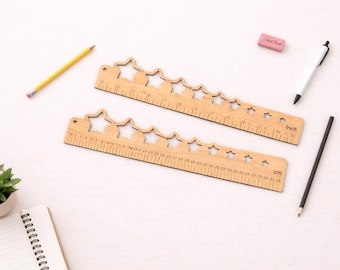 Star Cutout Wooden Ruler SVG | Laser Cut Measuring Tool Template (Digital Download)