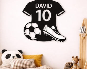 Personalized Soccer Jersey Wall Art | Custom Name, Number, Ball (Digital Download)