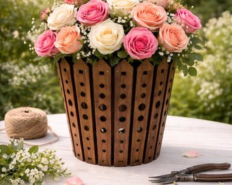 Wooden Flower Pot SVG | Laser Cut Planter Box Template | 3mm Wood CNC File Digital Download