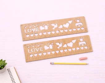 Love Ruler SVG | Laser Cut Plywood Template | Decorative Measuring Tool (Digital Download)