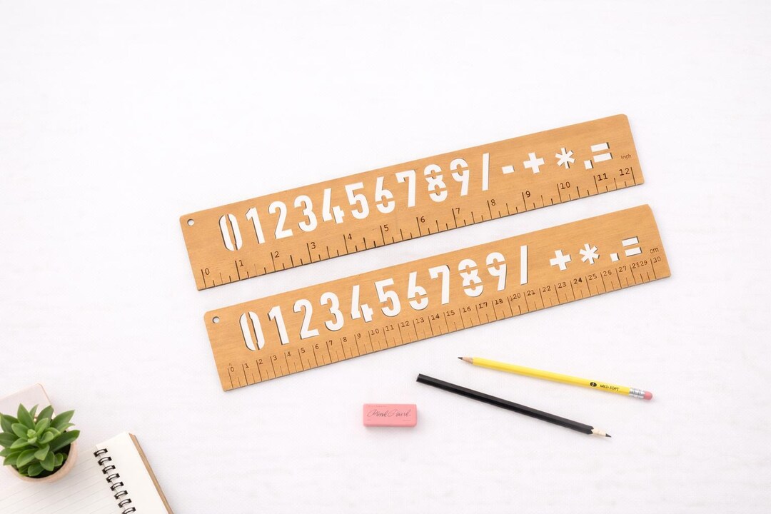Math Ruler SVG | Laser Cut Wooden Measuring Tool Template (digital ...