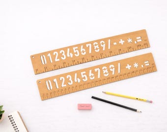 Math Ruler SVG | Laser Cut Wooden Measuring Tool Template (Digital Download)
