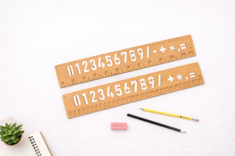 Number Bar Ruler Math Ruler SVG | Laser Cut Wooden Measuring Tool Template (digital ...