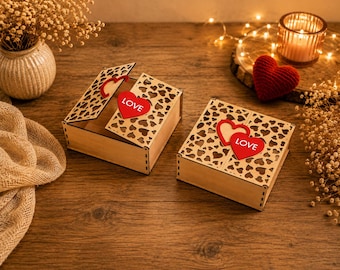 Valentine Box SVG 3mm | Laser Cut Gift Box File | Wooden Heart Box SVG | Valentine Candy Box | Laser Cut Box Design