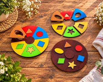Montessori Educational Toy SVG, Wooden Shape Sorting Puzzle, Color Matching Toy, Kids Learning Activity, Preschool Learning Toy SVG