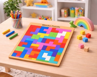 Wooden Puzzle Board SVG, Laser Cut Educational Game (Digital Download)