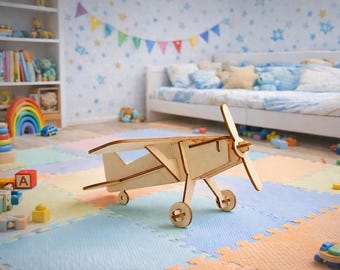 3D Puzzle Airplane Toy Model Kit – SVG Only (3mm Plywood)